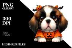 Expressive Baby Saint Bernard for Halloween PNG Product Image 2