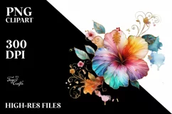 Watercolor Luxury Flower Love Splash Clipart Product Image 3