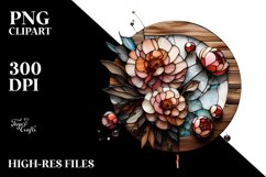 Stained Peonies Clipart Product Image 3
