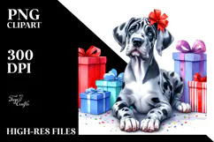 Vibrant Great Dane with Christmas Gifts Product Image 2