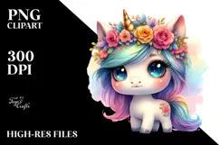 Expressive Baby Unicorn PNG Product Image 2