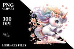 Baby Unicorn Tumbling Clipart Product Image 1
