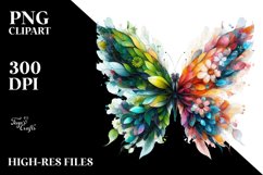 Vibrant Butterfly with Flowers, PNG Product Image 3