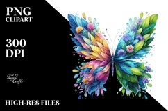 Vibrant Butterfly with Flowers, PNG Product Image 3