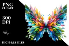 Vibrant Butterfly with Flowers, PNG Product Image 3