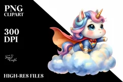 Baby Unicorn Hero Pose | Sublimation | Clipart Product Image 3
