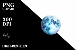 Vibrant Watercolor Whimsical Moon Foliage | Sublimation | Product Image 3