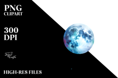 Vibrant Watercolor Whimsical Moon Foliage | Sublimation | Product Image 2