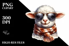 Watercolor Cute Lamb Portrait | Clipart Product Image 3