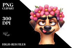 Goofy Dog with Flower Crown, Trending on Artstation Product Image 2
