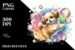 Colorful Baby Dog Twirling | Clipart Product Image 1