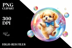 Colorful Baby Dog Twirling | Clipart Product Image 3