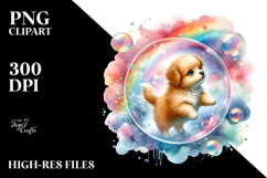 Whimsical Baby Dog in Bubble | Sublimation Clipart Product Image 2