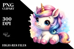 Cute Baby Unicorn | Clipart Product Image 1