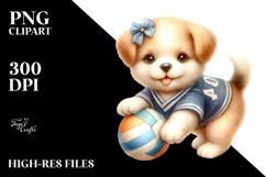 Cute Baby Playing Volleyball | Clipart Product Image 1