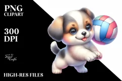 Cute Baby Playing Volleyball | Clipart Product Image 1