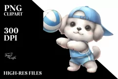Cute Baby Playing Volleyball | Clipart Product Image 1