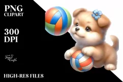 Cute Baby Playing Volleyball | Clipart Product Image 3