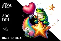 Colorful Frog Heart, PNG Product Image 2