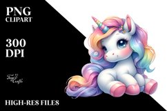 Cute Baby Unicorn with Cool Haircut | Sublimation | Clipart Product Image 3