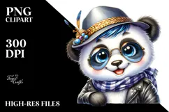 Cool Panda with Hat and Sunglasses PNG Product Image 2