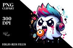 Funny Chibi-Style Ghost Licking Eyeball Candy Product Image 2