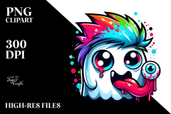 Funny Chibi-Style Ghost with Eyeball Candy PNG Product Image 2
