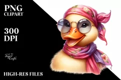 Funny Cute Duck Smiling Silk Scarf Sunglasses Watercolor Product Image 3