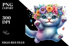 goofy Baby Cat Jumping PNG Product Image 3