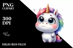 Expressive Funny Unicorn PNG Product Image 1