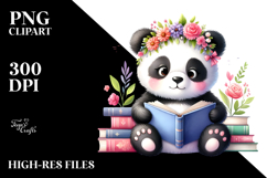 Colorful Panda Reading Book | Clipart Product Image 2