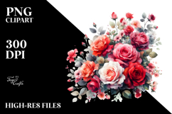 Colorful Red Roses PNG Product Image 2