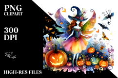 Vibrant Drawing Fairy Halloween | Clipart Product Image 2