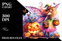 Vibrant Drawing Fairy Halloween | Clipart Product Image 2
