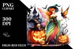 Vibrant Drawing Fairy Halloween | Clipart Product Image 3