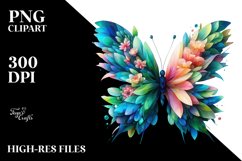 Vibrant Butterfly with Flowers, PNG Product Image 3