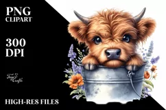 Cute Baby Highland Cow PNG Product Image 3