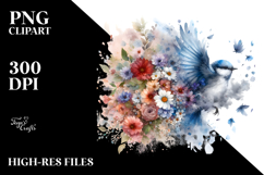Cute Bird made of flowers PNG Product Image 2