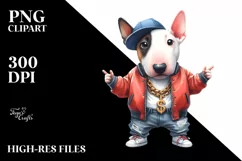Hip Hop Bull Terrier | Sublimation Clipart Product Image 1