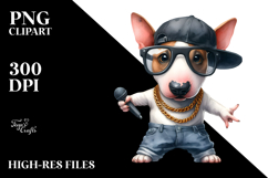 Hip Hop Bull Terrier | Sublimation Clipart Product Image 2