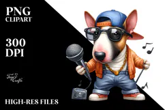 Hip Hop Bull Terrier | Sublimation Clipart Product Image 2