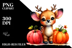 Vibrant Drawing Cute Baby Elk | Clipart Product Image 2