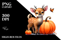 Vibrant Drawing Cute Baby Elk | Clipart Product Image 2