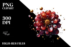Zinnia with Golden Insertions, PNG Product Image 2