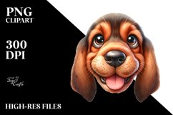 Bloodhound Goofy Smile Baby Watercolor Clipart Product Image 3