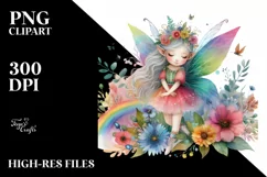 Colorful Fairy Watercolor Whimsical Clipart Product Image 3