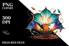 Colorful Morning Glory Stained Abstract Clipart Product Image 1