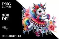 Colorful Baby Unicorn PNG Product Image 3