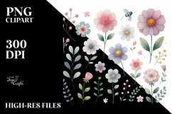 Cute Watercolor Flower PNG Product Image 2