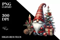 Detailed Christmas Gnome, PNG Product Image 1